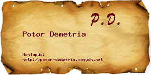 Potor Demetria névjegykártya